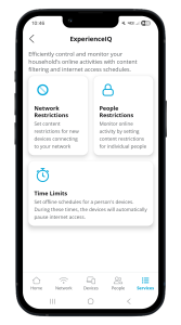 Network Restrictions, People Restrictions, and Time Limits in the My Valley Wi-Fi app. 